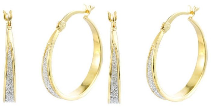 FREE Gold Over Glitter Silver Hoop Earrings!