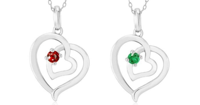 Sterling Silver Heart Birthstone Necklace Just $5.99! Down From $130! Ships FREE!