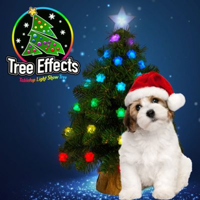 Tree Effects Tabletop Light Show Tree With FREE Pet Paw Caps!