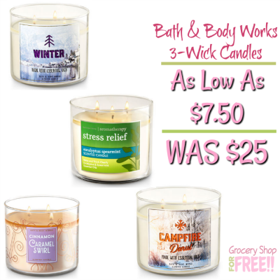 Bath & Body Works 3-Wick Candles As Low As Just $7.50!