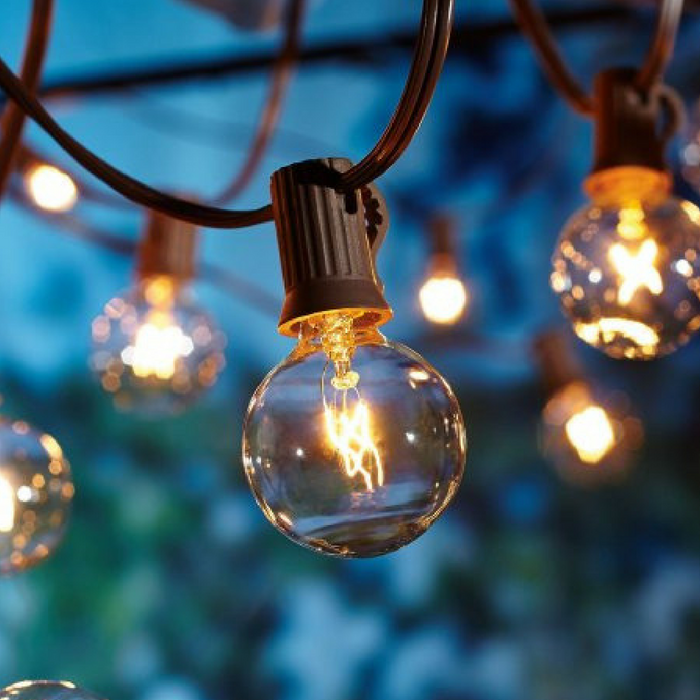 Free Outdoor Clear Globe String Lights!