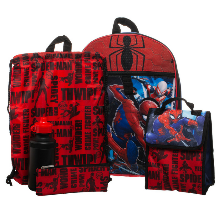 Spiderman 5-Piece Backpack Set Just $14.99! Down From $19! Spiderman 5-Piece Backpack Set