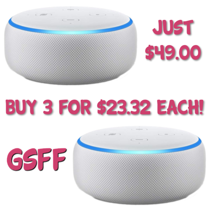 Three Amazon Echo Dots For Only $69.97! That’s $23.32 Each! PLUS FREE Shipping!