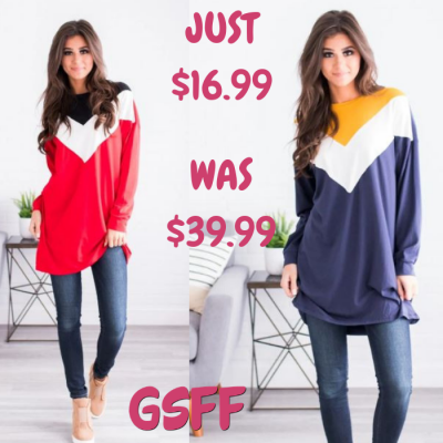 Danna Colorblock Tunic Just $16.99! Down From $40! Shipped!