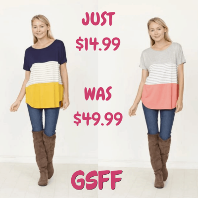 Color Block Top Just $14.99! Down From $50! Shipped!