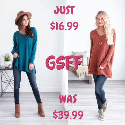 V-Neck Waffle Sweater Just $16.99! Down From $40! Shipped!