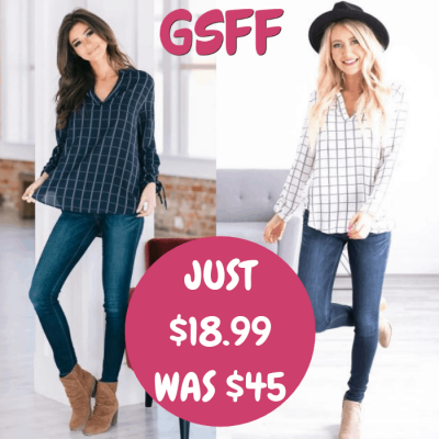 Callie Grid Tunic Just $18.99! Down From $45! Shipped!