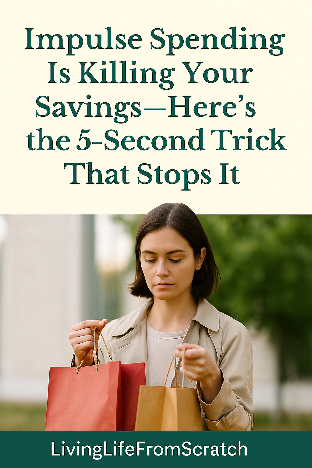 Impulse spending feels small—until your budget disappears. Try this 5-second trick to stop overspending and start making smarter choices. #FrugalLiving #BudgetTips #ImpulseSpendingFix #LivingLifeFromScratch