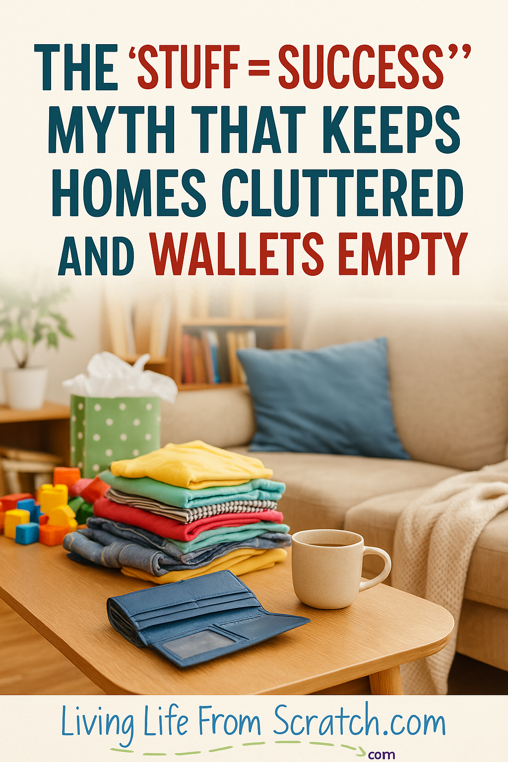 Think more stuff equals a better life? That mindset could be costing you more than money. This eye-opening post digs into the toxic “Stuff = Success” belief—and how it’s cluttering homes, draining bank accounts, and keeping families stuck in the cycle of overspending. Time for a mindset shift. #FrugalLiving #MindsetShift #DeclutterYourLife #IntentionalLiving #Minimalism #BudgetTips #LivingLifeFromScratch