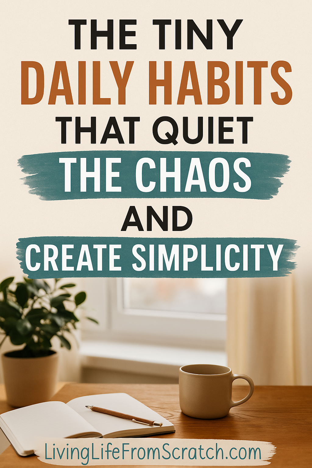 Want a calmer, more intentional life? It doesn’t take a total overhaul. This post shares the small, powerful habits that help cut through the chaos and create true simplicity—without the stress. If your days feel overwhelming, these tiny shifts can make a big difference. #SimpleLiving #DailyHabits #IntentionalLiving #LifeSimplified #MindsetShift #LivingLifeFromScratch