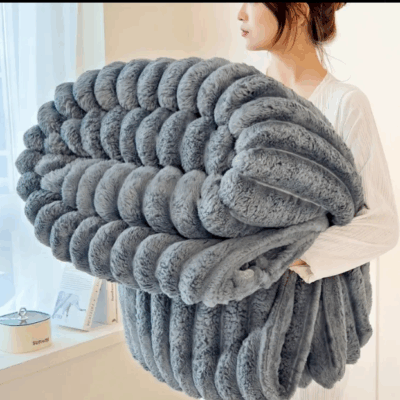 Cozy Striped Flannel Fleece Blanket Only $7.54!