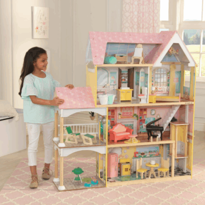 KidKraft Lola Mansion Wooden Dollhouse with 30 Accessories – Just $50 (Reg. $75)!