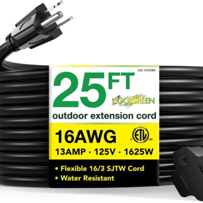 GoGreen Power 25-Ft Heavy-Duty Outdoor Extension Cord – Now $8.01 (Reg. $24.12)!