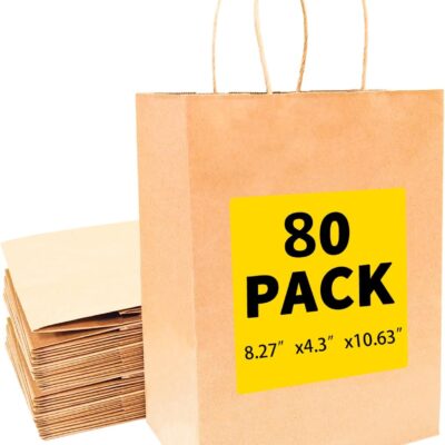 80-Pack Brown Paper Bags With Handles now $8.54 (Reg. $20.99!)