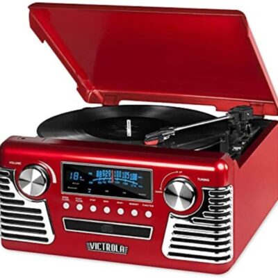 Victrola Haley Retro Bluetooth Record Player and Multimedia Center Red – Now $94.20 (Reg. $229.99)
