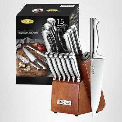 McCook 15-Piece German Stainless Steel Knife Block Set now $57.99 (Reg. $125.99!)