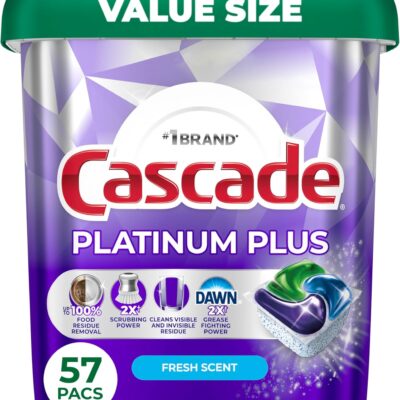 Cascade Platinum Plus Dishwasher Pods 57‑Count Down To Just $17.37 (Reg. $22.94)