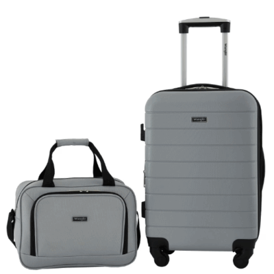 Wrangler 2‑Piece Expandable Rolling Spinner Carry‑on Set – now just $36.78 (Reg. $140)