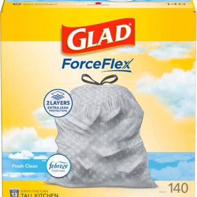 Glad ForceFlex Tall Kitchen Trash Bags, 140 Count Just $13.96 (Reg. $24.99)