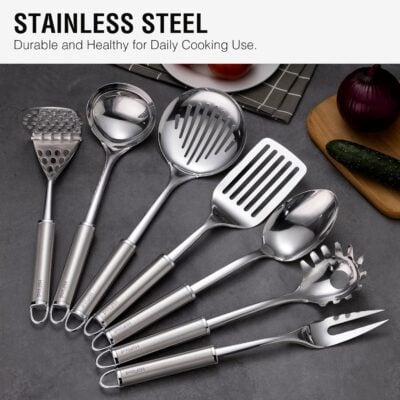 Stainless Steel Kitchen Utensils, 7-Piece Set Just $6.49 (Reg. $12.99)