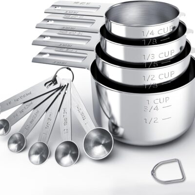 Stainless Steel Measuring Cups & Spoons, 10-Piece Set Just $7.99 (Reg. $19.99)