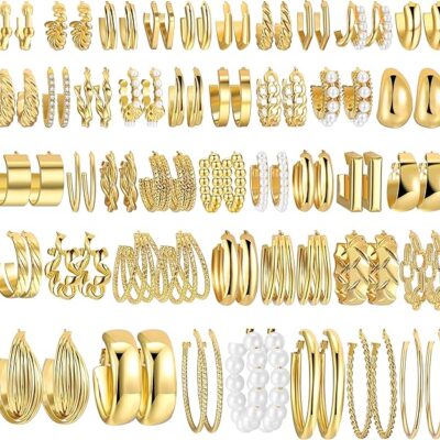 42-Pair Gold Hoop Earrings Just $11.19 (Reg. $24.25)