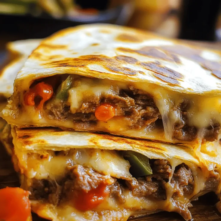 Image for Easy Crockpot Beef Quesadillas Recipe with Melty, Flavor-Packed Filling