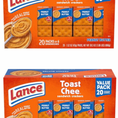 Lance ToastChee Peanut Butter Sandwich Crackers, 40 Pack Just $6.79 (Reg. $15.28)