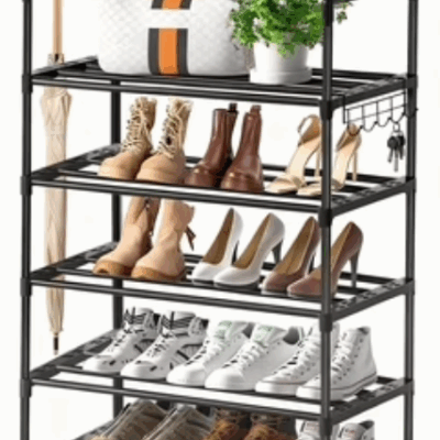 5-Tier Shoe Rack with Hooks Just $14.69 (Reg. $34.99)