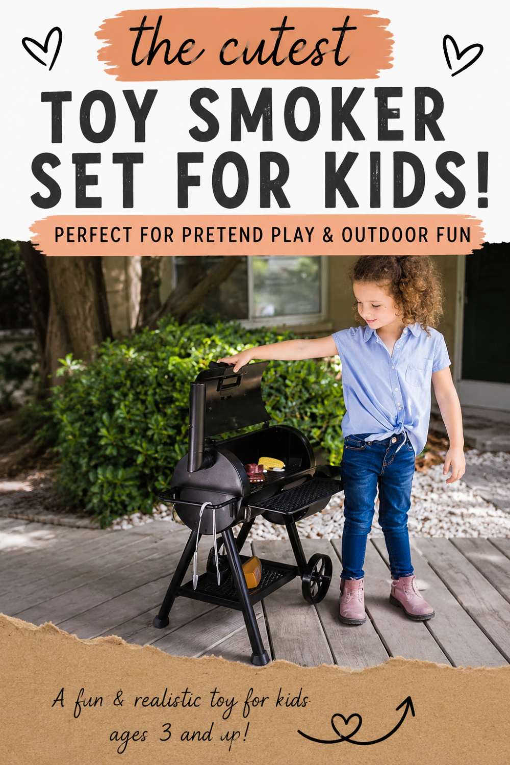 Looking for a fun pretend play gift for kids? This Oklahoma Joe’s toy smoker set is a realistic backyard BBQ toy made for kids ages 3 and up. It is perfect for outdoor play, pretend cooking, birthday gifts, holiday gifts, and little ones who love copying the grown-ups at the grill. A cute and creative toy idea for kids who love play kitchens, BBQ toys, and imaginative outdoor fun.
