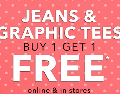 Delias 40% Off PLUS Buy One Get One Jeans And Graphic Tees!