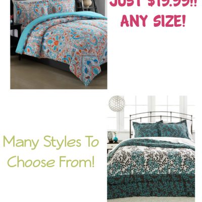 3 Pc Comforter Set – Any Size Only $19.99!  Many To Choose From!