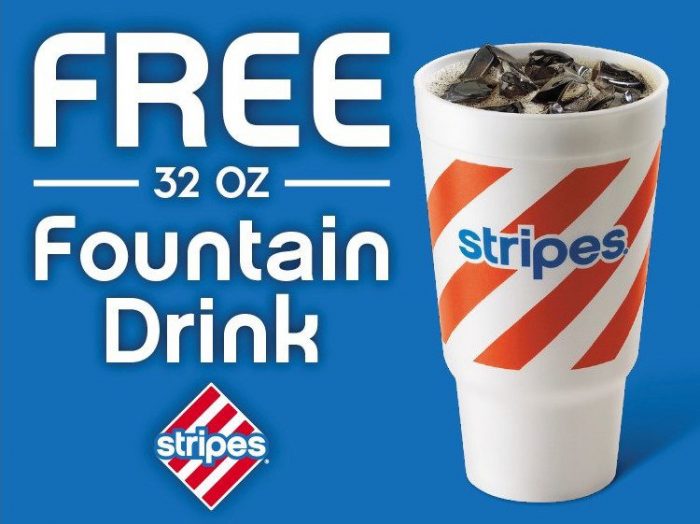 FREE 32 Oz. Fountain Drink At Stripes!