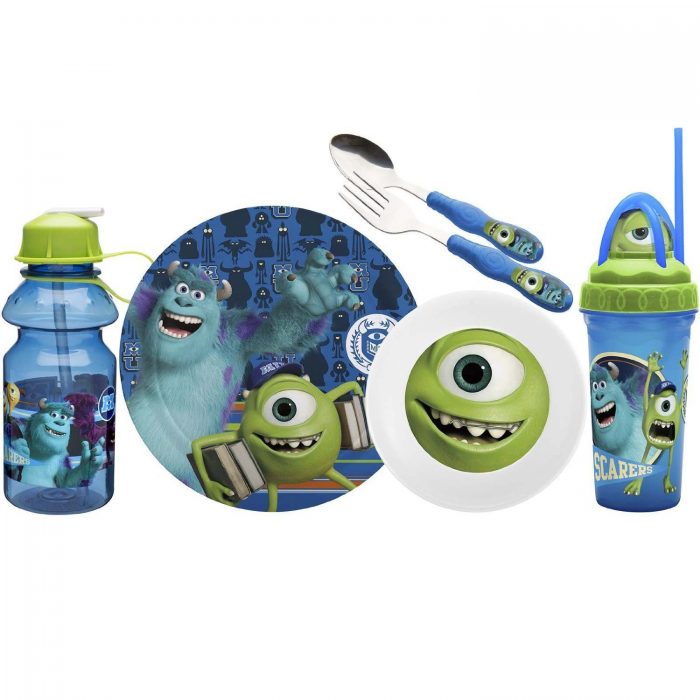 Zak! Designs Mealtime Set, Plate, Bowl, Tumbler, Water Bottle, Fork & Spoon with Monsters University Graphics Only $13.87!