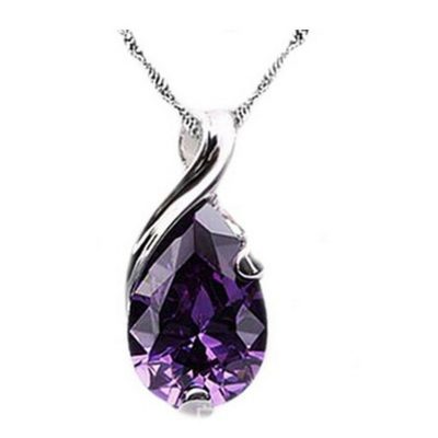 Crystal Teardrop Amethyst Pendant Just $3.88 + FREE Shipping!