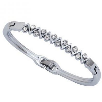 Crystal Zig Zag Bangle Bracelet Only $3.64 SHIPPED!