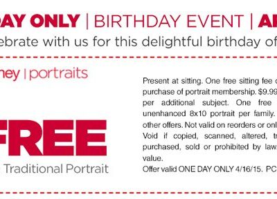 FREE 8 X 10 Portrait At JCPenney!