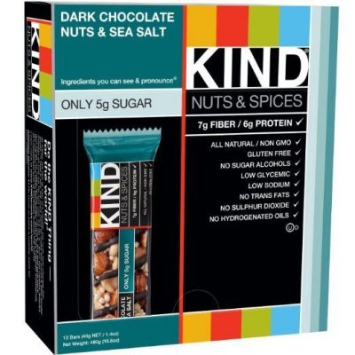 KIND Nuts & Spices, Dark Chocolate Nuts & Sea Salt 12 Ct Only $13.51!
