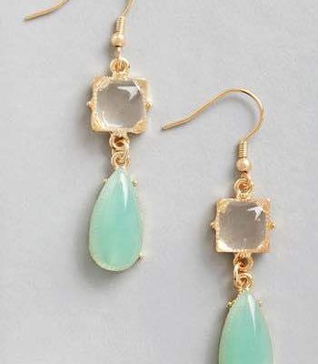 Droplets of Dew Earrings in Mint Only $9.99!