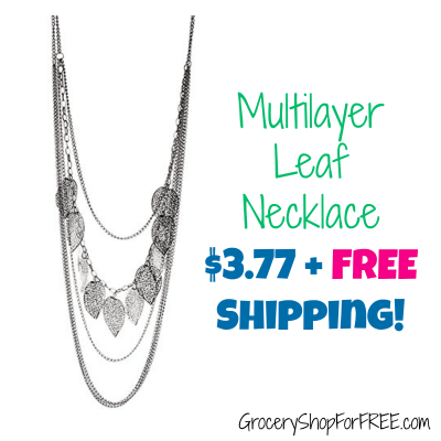 Multilayer Leaf Necklace $3.77 + FREE Shipping!