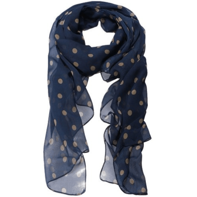 Navy Blue Polka Dot Scarf Just $2.89 + FREE Shipping!