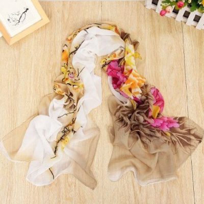 Peony Flower Print Chiffon Scarf Only $2.59 + FREE Shipping!