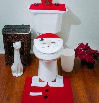 Santa Toilet Seat Cover and Rug Set Just $3.85 + FREE Shipping!