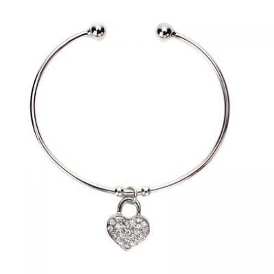 Silver Pave Heart Cuff Bracelet As Low As $4 SHIPPED (Reg. $29)!