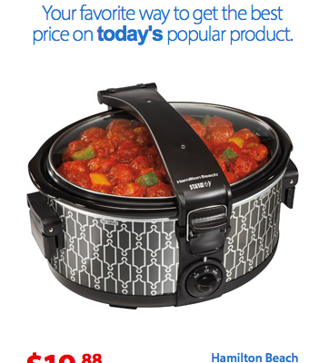 Hamilton Beach Stay-or-Go 6-Quart Slow Cooker $19.88 + FREE Store Pick Up (Reg. $34.88)!