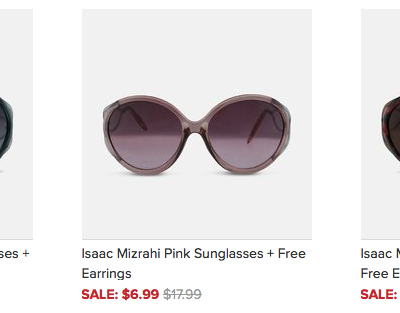 Isaac Mizrahi Sunglasses Only $7.98 Shipped + 2 Pairs of FREE Earrings!