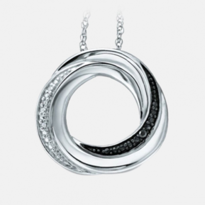 Black and White Diamond Accent Circular Pendant Only $19.99 + FREE Shipping (Reg. $119)!