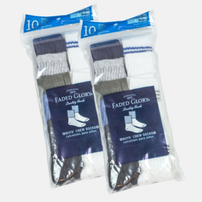 20-Pack Faded Glory Infant Boys Crew Socks Only $6.99 + FREE Shipping (Reg. $20)!