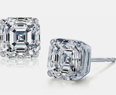 Sterling Silver CZ Asscher-Cut Stud Earrings $4.99 SHIPPED (Reg. $80)!