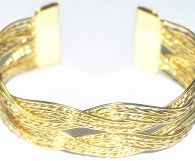 Golden Tone Ribbon Overlapping Bracelet Only $4.07 Shipped!